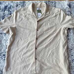 Men's Beige Short Sleeve Shirt